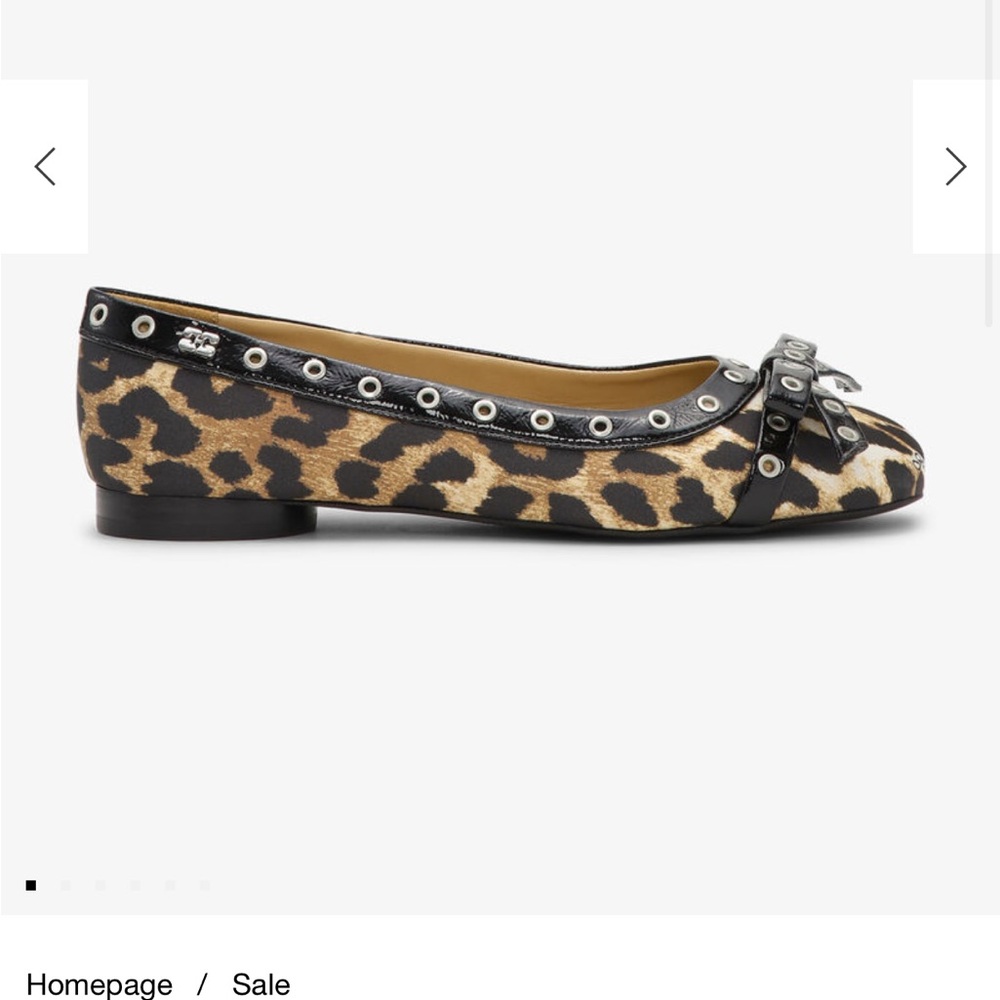 Ganni Brown and Black Leopard Print Flats